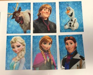 Walt Disney Frozen Movie Promo Card Set Of 6 Character Cards 2013 From Theatres