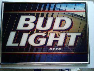 1996 Bud Light Beer Mirror Anheuser - Busch Inc Promo Bud Light Beer Advertisement