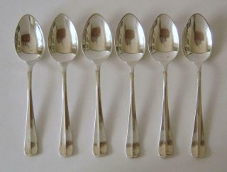 A Set Of Six Vintage Sterling Silver 10.  2 Cms Spoons Sheffield 1931 Emile Viner