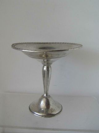 Antique Heirloom Wallace Sterling Pedestal Compote Weighted Reinforced 4721