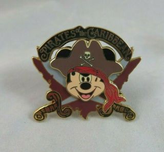 Walt Disney World Disneyland Pin - Pirates Of The Caribbean - Mickey Mouse Logo