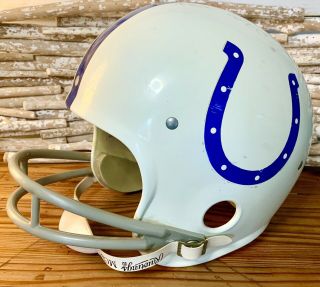 Vintage 1980 Rawlings Hnfl - N White Baltimore Colts Football Helmet Large Usa