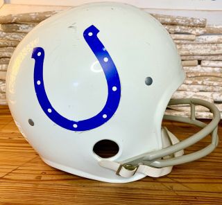Vintage 1980 Rawlings HNFL - N White Baltimore Colts Football Helmet Large USA 3
