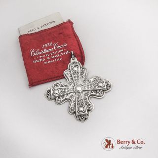 Reed And Barton Christmas Cross Ornament Sterling Silver 1972