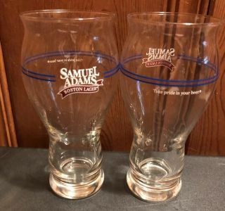 Set Of 2 Samuel Adams Boston Lager Sensory 16oz Glasses Take Pride In Your Beer