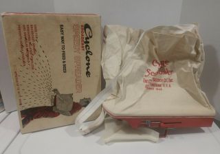 Vintage.  " Cyclone Seeder " Sower Hand Crank Cotton Cloth Bag