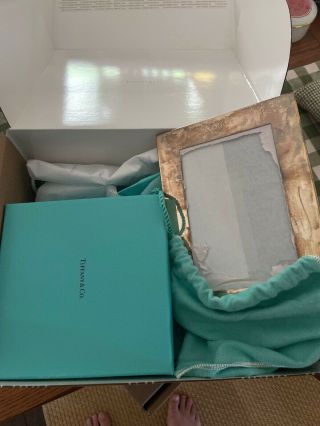 Vintage Tiffany & Co.  Sterling Silver Small Picture Frame W/extra Boxes/bags 5x7