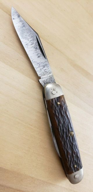 Vintage Ulster Knife Co Jigged Bone Equal End Jack Pocket Knife Usa