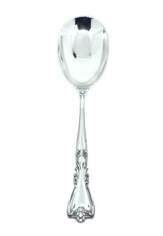" Victoria " By The Watson Co.  Large Sterling Silver Solid Berry/casserole Spoon