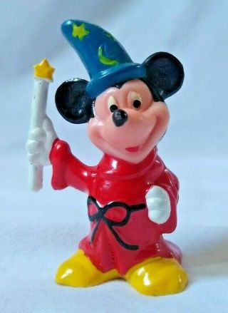 Vintage Walt Disney Productions Mickey Mouse Fantasia Wizard Candle Pvc Figure
