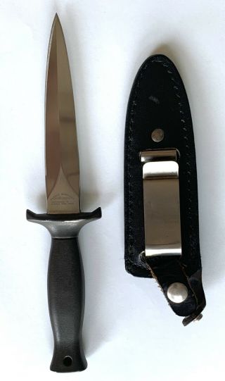 Vintage Parker Brothers Double Edge Boot Knife Dagger With Sheath Made In Japan