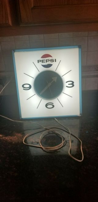 Vintage Pepsi Light - Up Clock 16 " X 15 "