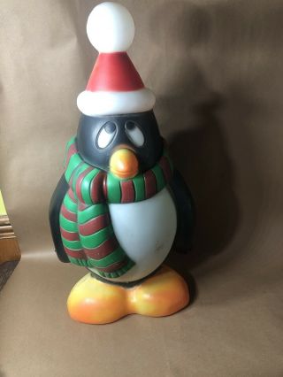 Vintage Christmas 28 " Penguin Chilly Willy Blow Mold