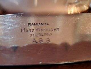 Napkin Ring Arts and Crafts Randahl Sterling Silver Anne Hand Wrought A88 2