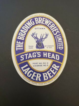 Canada Brading Beer Label