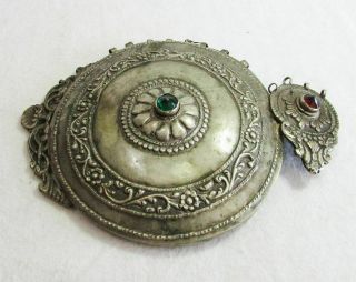 Antique Ottoman Silver Agate Belt - Handmade Silver Half Belt Buckle 96 Gr