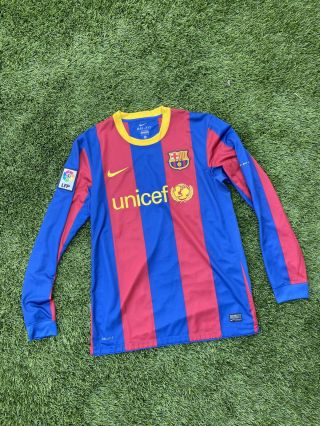 Vintage Nike Fc Barcelona Longsleeve Soccer Jersey Size Medium