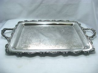 Webster Wilcox American Rose Ornate Chased Waiter Serving Appetizers Tray