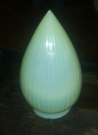 Vintage Art Deco Glass Lime Green Teardrop Ceiling Hanging Lamp Shade