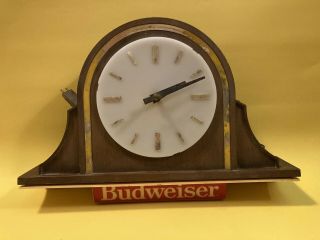 Budweiser Clydesdale Horse Beer Clock Sign Display Vintage Lighted Man Cave