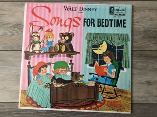 Disneyland Records Walt Disney Presents Songs For Bedtime 1962 Record Album
