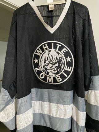 Vintage White Zombie Hockey Jersey Size Osfa Rob Zombie