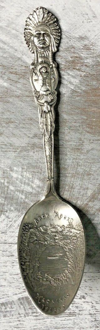 Vrg Sterling Indian Chief Arch Rock Mackinac Island Spoon