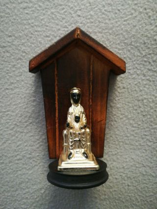 Vintage Wayside Black Madonna Of Montserrat Priests Figurine Statue