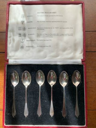 English Sterling Silver Tea Spoon Set (6) Travis Wilson & Co,  1959