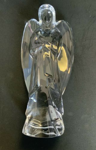 Vintage Baccarat France 6” Crystal Angel With Folded Arms