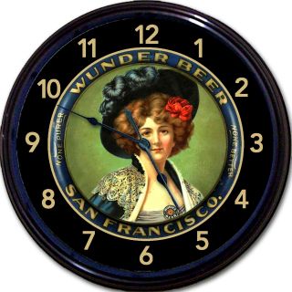 Wunder Beer Brewing Co Beer Tray Wall Clock San Francisco Ca Ale Lager Man Cave