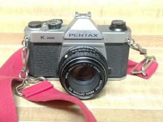 Vintage Pentax Asahi K1000 Camera With Pentax - M 50mm Lens