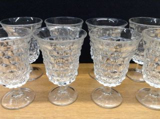 Set Of 8 Vintage American Fostoria Elegant Glass Clear Footed Ice Tea Tumblers
