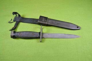 Unusual U.  S.  Imperial M - 7 Bayonet Knife With Scabbard Sawtooth Blade
