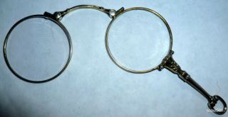 Antique Sterling Silver Spring Loaded Folding Lorgnette Reading Glasses 3