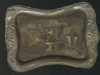 1910 - 20s Brass Tip Tray,  Lincoln Monument,  Newark,  N.  J.  Home Brewing Co.  Comp.