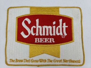 Vintage X Large 8 " X 6 " Schmidt Beer Driver Jacket Patch Logo St Paul Mn Brewery