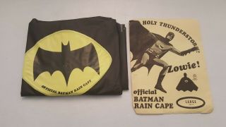 Vintage 1966 Vinyl Official Batman Rain Cape