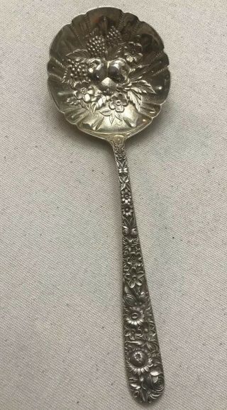 S.  Kirk & Son Sterling Silver Repousse Large 7.  5” Berry Spoon Estate Find Nr
