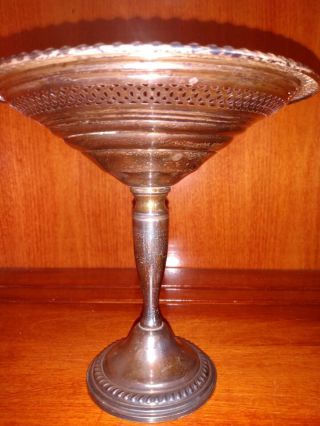 Vintage Sterling Silver Candy Dish With Weighted Reinforced Pedestal