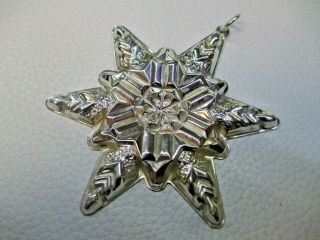 Vintage 1970 Gorham Sterling Silver Snowflake Christmas Ornament 19.  6g 2