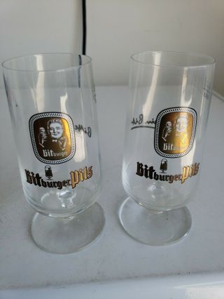 Vintage Bitburger Pils Beer Glasses Set Of 2 0.  2l