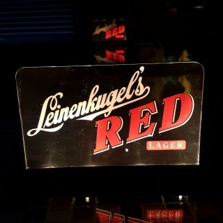 Vtg 1993 Leinenkugel Red Lager Beer Illuminated Back Bar Light Up Table Sign