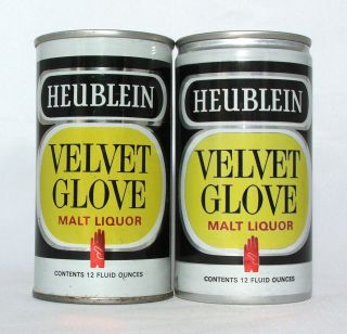 Heublein Velvet Glove Malt Liquor 12 Oz.  Pull Top Beer Cans
