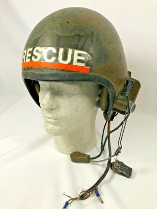 Us Military Combat Vehicle Crewman Cvc Helmet With Isc Sa - 1552/g Comms Vintage