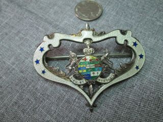 Vintage Sterling Silver Brooch With Coat Of Arms