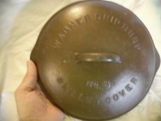 Vintage Wagner Drip Drop No.  8 Cast Iron Skillet Cover W/ Patent Marks 1068