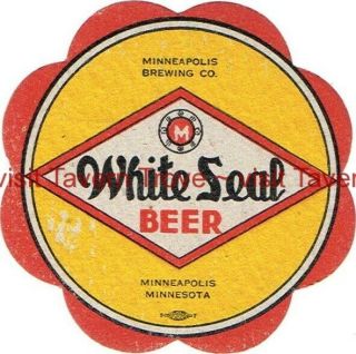 1940s Die Cut Minnesota Little Falls White Seal Beer 4¼ Inch Tavern Trove