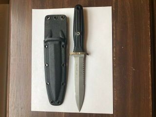 Boker Applegate - Fairbairn Fixed Knife 6 " Blade Black Delrin Handle