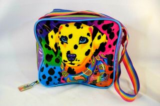 Vtg.  Lisa Frank Dalmatian Soft - Sided Lunch Tote Bag W/rainbow Strap